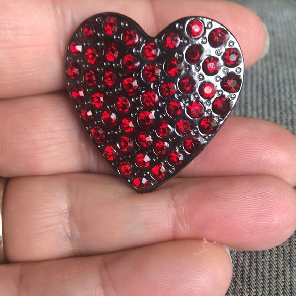 🇺🇸Red rhinestone heart signature ring, size 10.5 - Picture 4 of 4